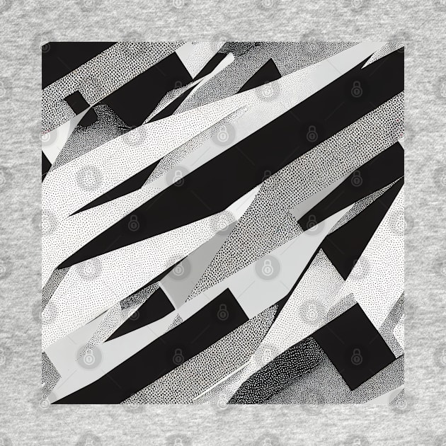 black and white abstract technical infinite cyberpunk  pattern by SJG-digital